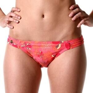 LOLE Watersports Women's RIO Bikini Bottoms Coral Peony Swim - Sz M - Medium